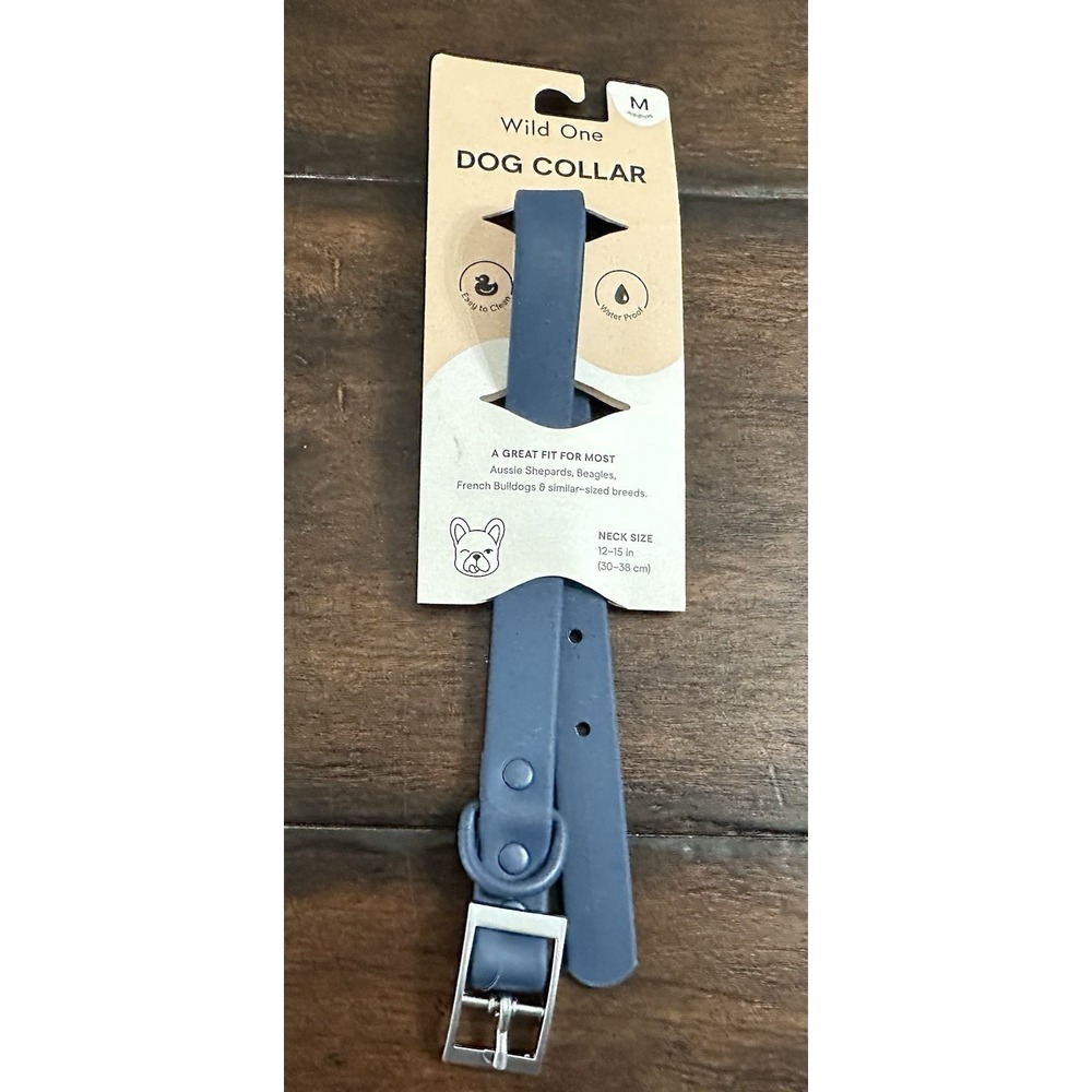 NWT Wild One Dog Collar Size Medium 12-15 inch Neck Blue‎